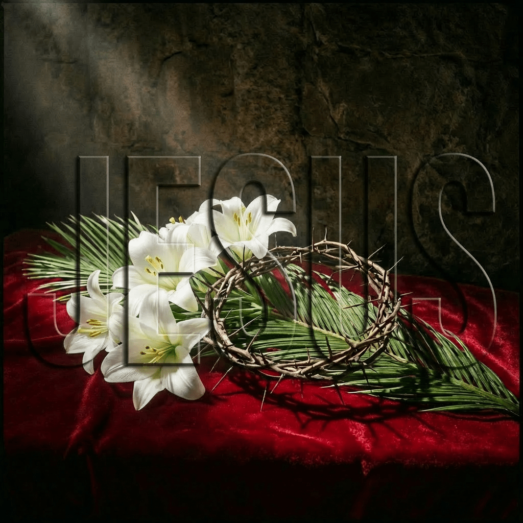 Emboss word Jesus across entire image