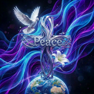 Flowing neon blue and purple waves on a dark background